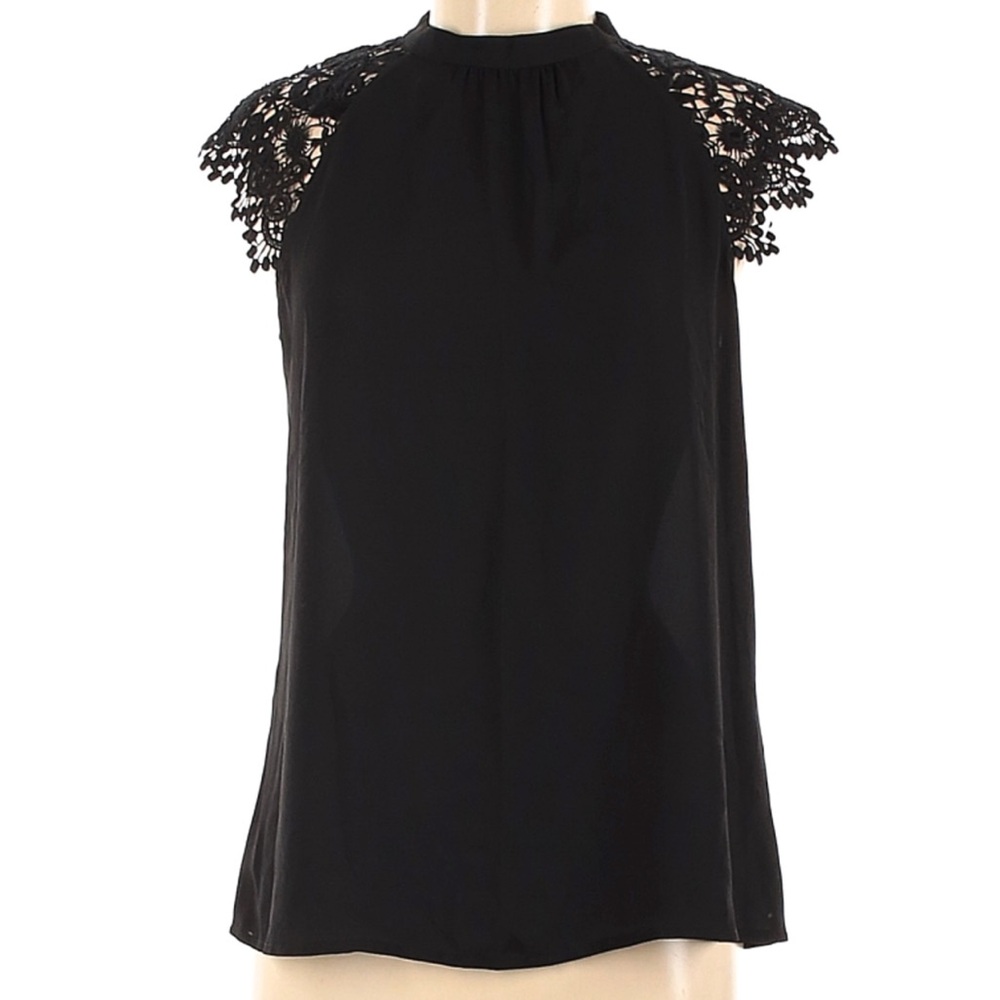 Elegant Black Lace Sleeve Women's Top